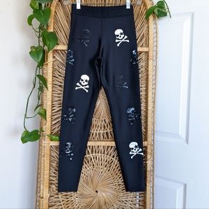 Soulcycle x Ultracor Black Skull Print Leggings